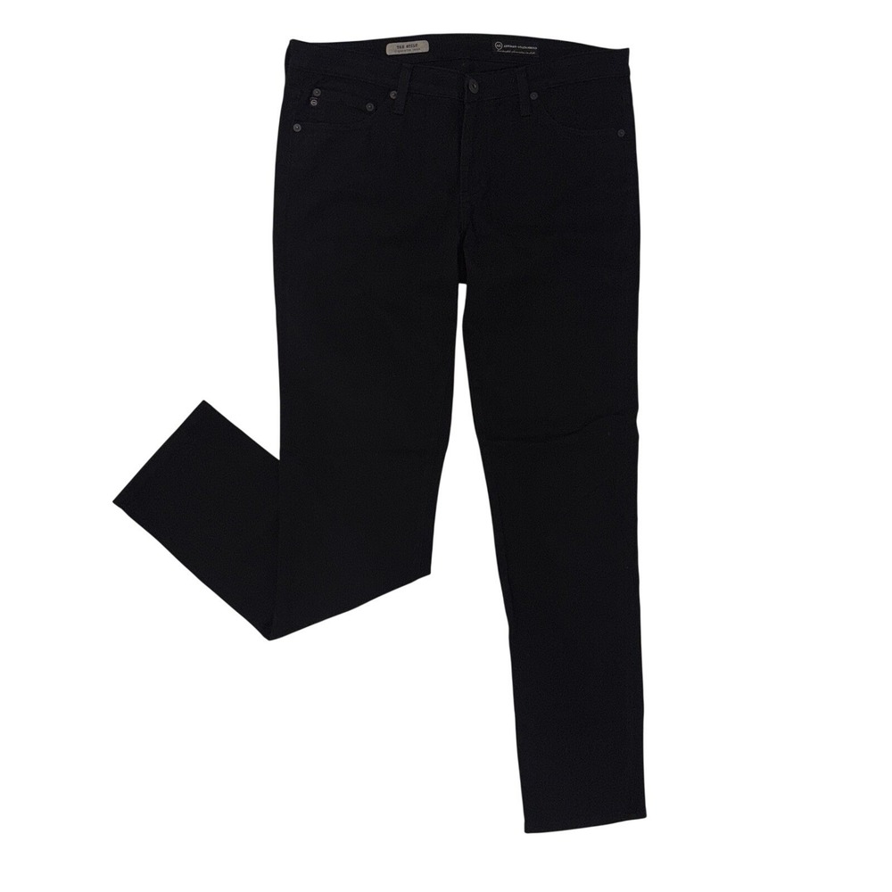 AG‎ Adriano Goldschmied Women's The Stilt Cigarette Jeans Black 31R Skinny EUC